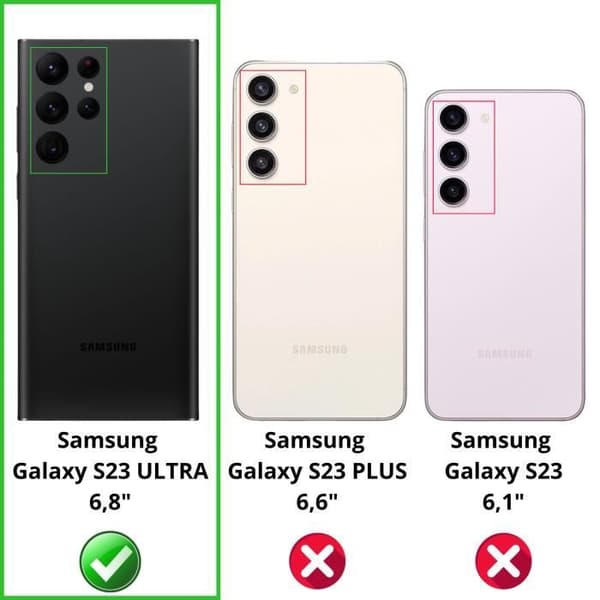 Skyddskamera för Samsung Galaxy S23 ULTRA [2-pack] Härdat Glas Bakre Kameraskydd Film Phonillico®