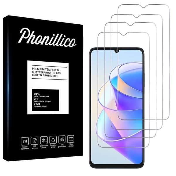 Härdat Glas för HONOR X7A [Pack 4] Skyddsglas Film Phonillico®