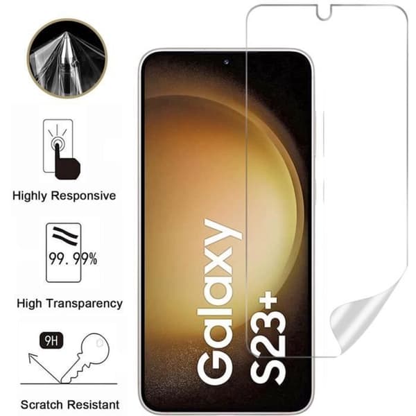 Skyddsskärm i plast för Samsung Galaxy S23 PLUS [Pack 2] Slitstark, repfritt ultra tunn skyddare Phonillico®
