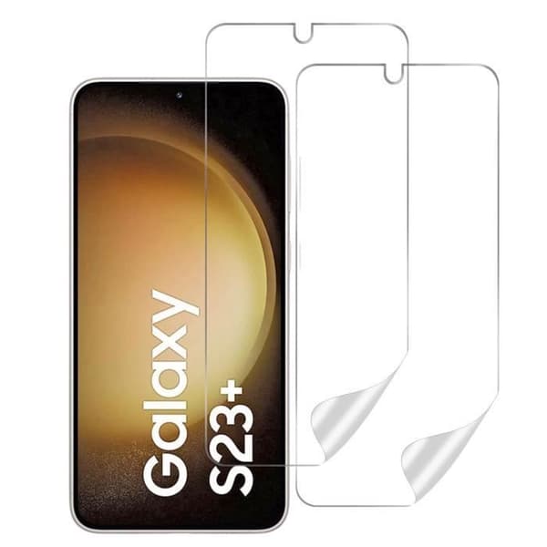 Skyddsskärm i plast för Samsung Galaxy S23 PLUS [Pack 2] Slitstark, repfritt ultra tunn skyddare Phonillico®