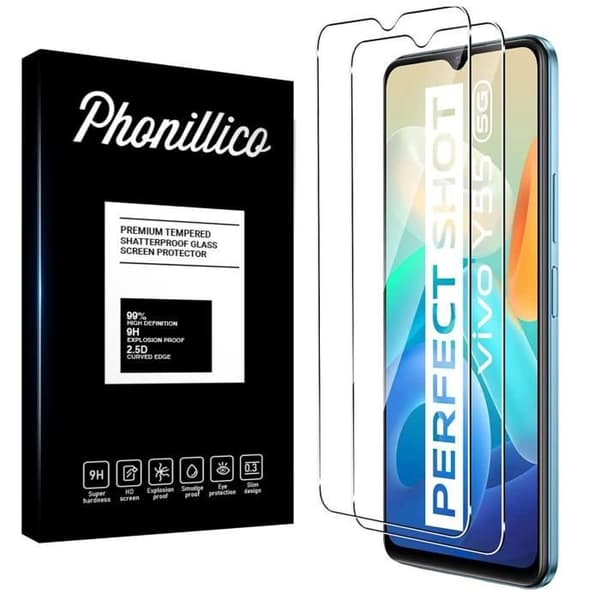 Härdat glas för Vivo Y55 5G [Pack 2] Skyddsglas för skärm Phonillico®