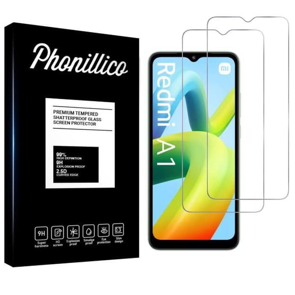 Härdat Glas för Xiaomi Redmi A1 [Pack 2] Skärmskydd Film Phonillico®
