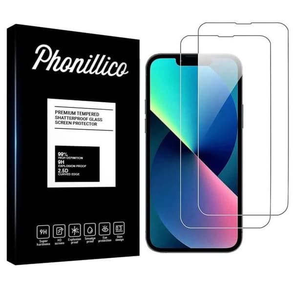 Härdat Glas för iPhone 14 PLUS [Paket 2] Skärmskydd Film Phonillico®