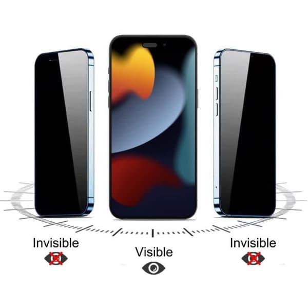 Tempererat Glas för iPhone 14 PRO [Pack 2] Svart Antispy Film Skärm Skydd Phonillico®