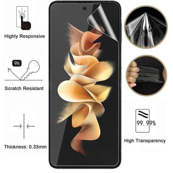 Skärmskydd i plast för Samsung Galaxy Z FLIP 4 [Pack 2] Slitstarkt anti-repor ultra tunt Phonillico®