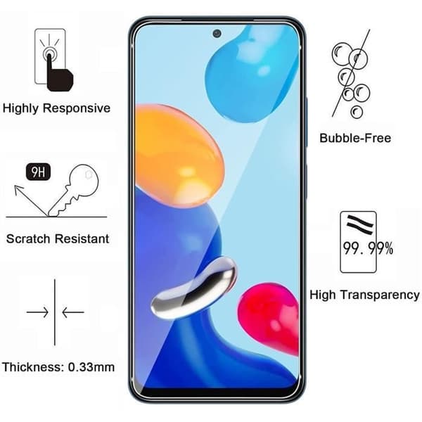Härdat glas för Xiaomi REDMI NOTE 11 - REDMI NOTE 11S [Paket 2] Skyddsglas Film Phonillico®