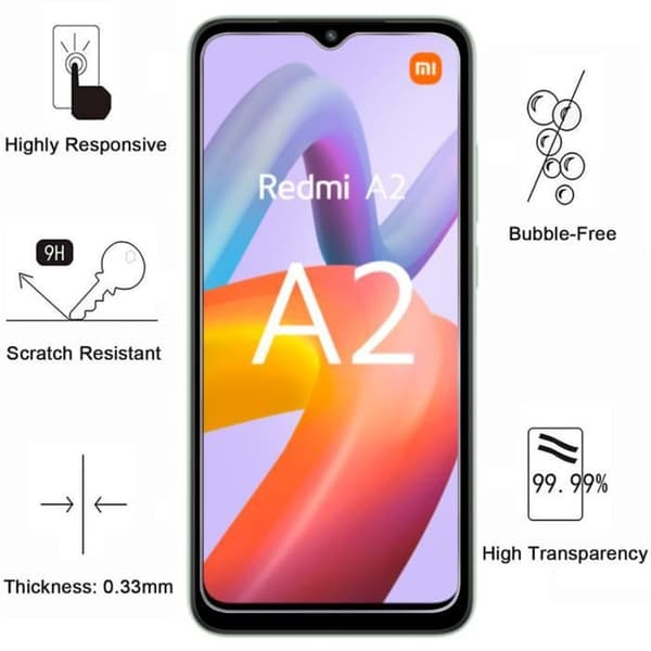 Härdat Glas för Xiaomi Redmi A2 [Pack 4] Skärmskyddsfilm Phonillico®