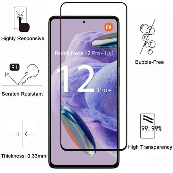 Härdat glas för Xiaomi Redmi Note 12 PRO PLUS 5G - Redmi Note 12 PRO+ 5G [Pack 2] Film Skyddsskärm Phonillico®