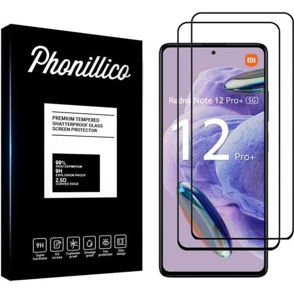 Härdat glas för Xiaomi Redmi Note 12 PRO PLUS 5G - Redmi Note 12 PRO+ 5G [Pack 2] Film Skyddsskärm Phonillico®