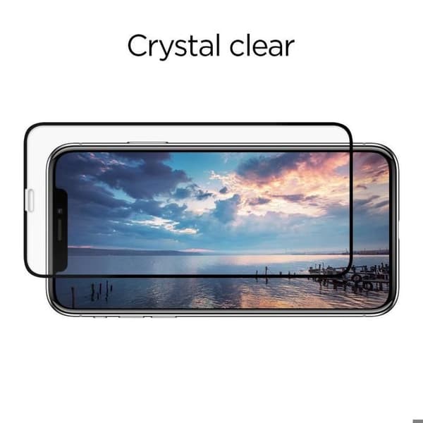 Härdat glas Glas.TR Slim (pack om 2) iPhone X / XS / 11 PRO - Spigen - Svart