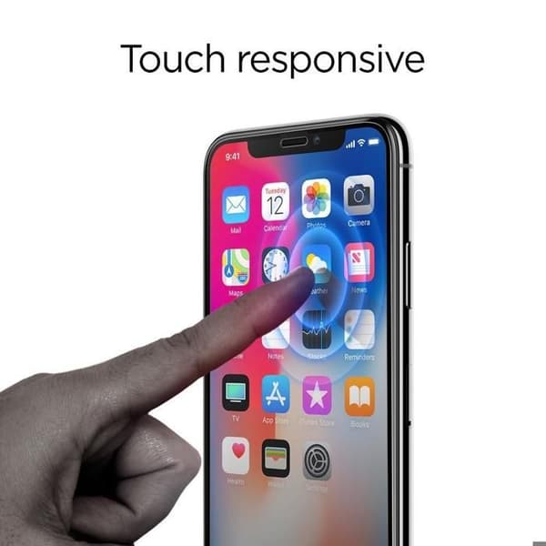 Härdat glas Glas.TR Slim (pack om 2) iPhone X / XS / 11 PRO - Spigen - Svart