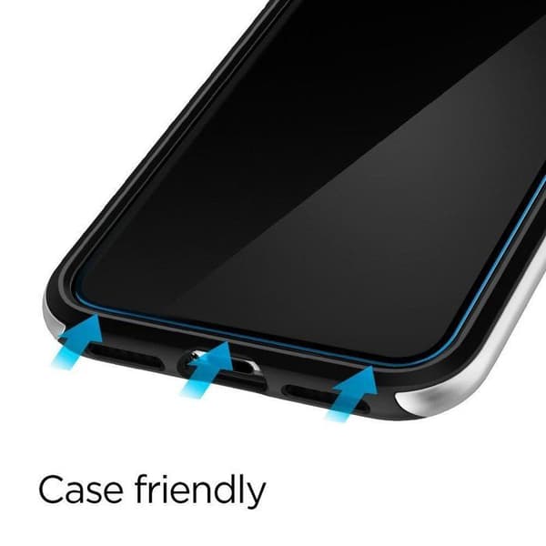 Härdat glas Glas.TR Slim (pack om 2) iPhone X / XS / 11 PRO - Spigen - Svart