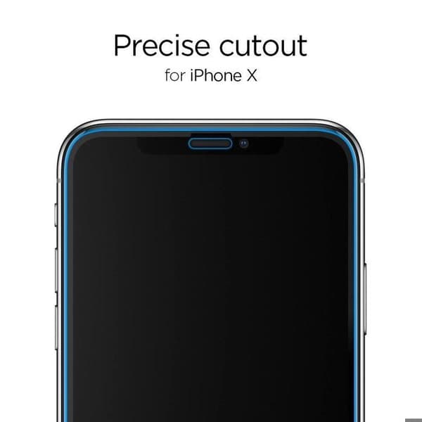 Härdat glas Glas.TR Slim (pack om 2) iPhone X / XS / 11 PRO - Spigen - Svart