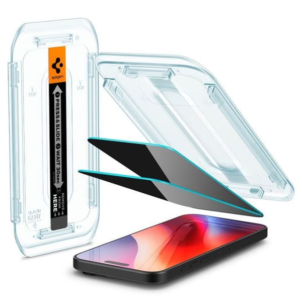 Härdat glas för iPhone 16 Pro Max Glas.tR EZ-FIT (2-pack) - Spigen - Sekretess