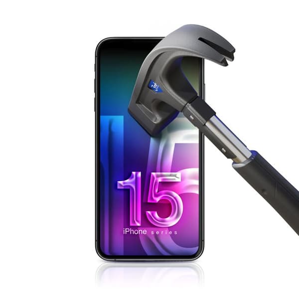 Skyddsglas - 3mk - HardGlass Max Lite - iPhone 15 - Svart - 0,3 mm - Repfria