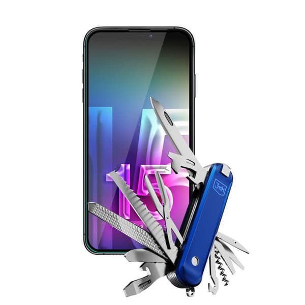 Skyddsglas - 3mk - HardGlass Max Lite - iPhone 15 - Svart - 0,3 mm - Repfria