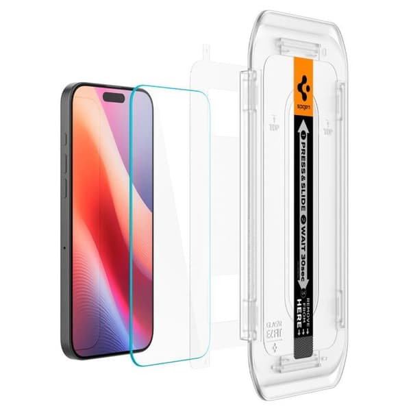 Härdat glas - Spigen - iPhone 16 Pro Max - Transparent - 2-pack - Reptålig