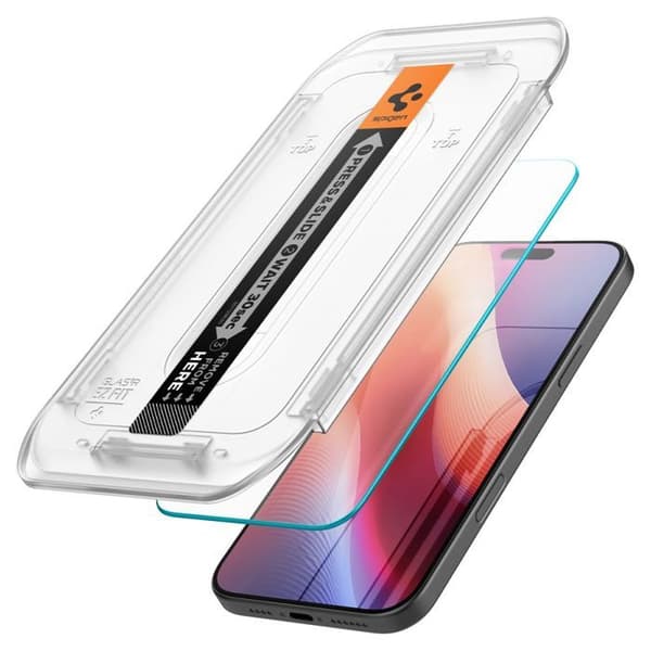 Härdat glas - Spigen - iPhone 16 Pro Max - Transparent - 2-pack - Reptålig