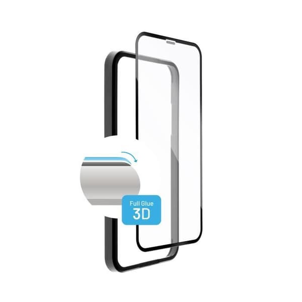 Skydd av härdat glas FIXED 3D Full-Cover med applicerare för Apple iPhone XR-11, svart