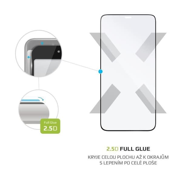 FAST Heltäckande härdat glasskydd för Apple iPhone 12-12 Pro, helskärmslim, svart
