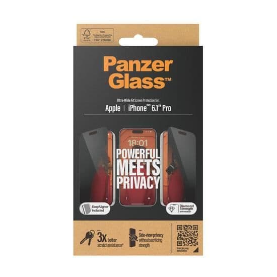 PanzerGlass Ultra-Wide Fit Privacy Screen Protector för iPhone 15 Pro