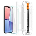 Miniatyrbild 3 av 4: Skärmskydd i härdat glas - SPIGEN - GLASTR Fit 2-pack - Reptålig - iPhone 15 Pro