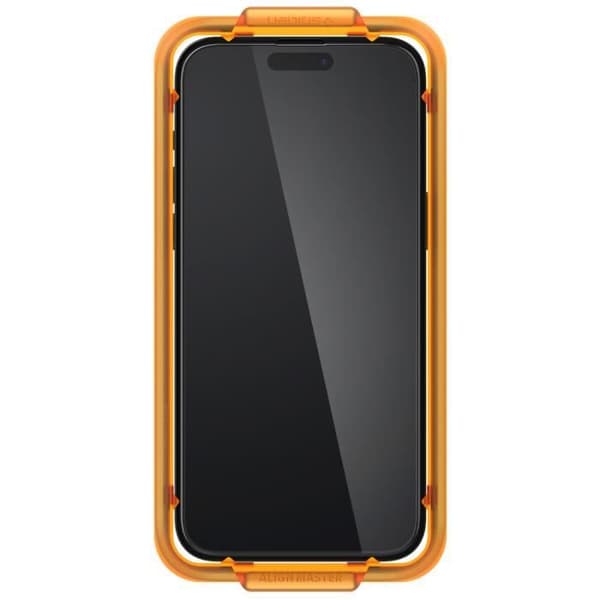 Skyddande skärmskydd i härdat glas AlignMaster Cover 2 Pack iPhone 15 Plus Svart Spigen