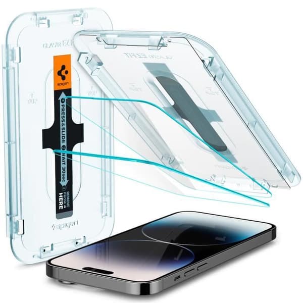 Skärmskydd - SPIGEN - GLASTR Fit - iPhone 14 Pro - Härdat glas - Applikator ingår