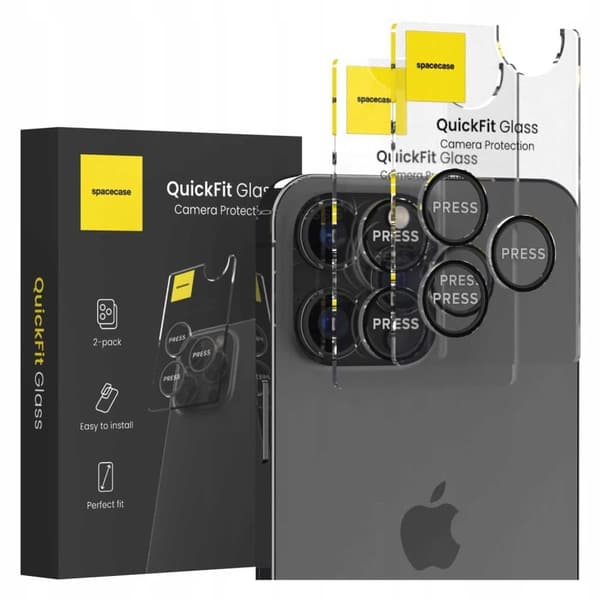 Spacecase Quickfit Hærdet Glas Til Iphone 13 Pro Max Black Camera