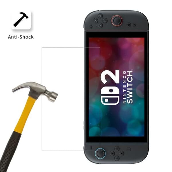 Härdat Glas - Phonillico® - Nintendo Switch 2 (2025) - Paket med 2 - Repbeständig - Skärmskydd