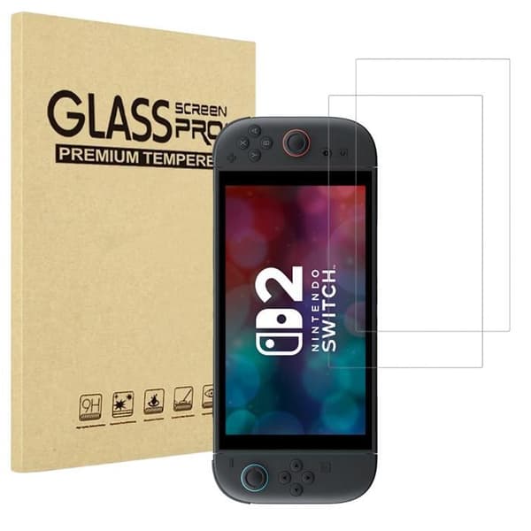 Härdat Glas - Phonillico® - Nintendo Switch 2 (2025) - Paket med 2 - Repbeständig - Skärmskydd