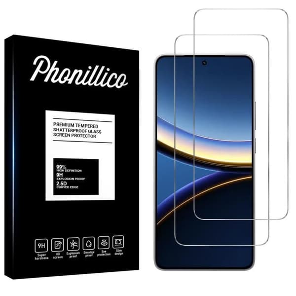 Härdat Glas - Phonillico® - Xiaomi Poco F7 PRO 5G - Paket med 2 - Skärm Skydd - Rep- och Slitagetålig