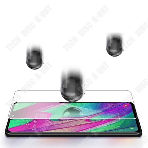TD® Skärmskydd i härdat glas för Samsung Galaxy A40/ Premium skärmskydd för att motverka stötar och brott/ Härdat glasfilm