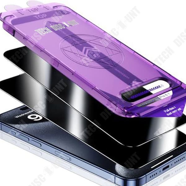 TD® Mobiltelefon härdad film dammfri soptunna design för iPhone15 mobiltelefon härdad film hd anti-tittande film