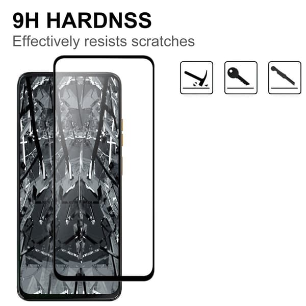 SKALO Motorola Moto G15 Power FULL-FIT Hærdet Glas Skærmbeskyttelse - Sort
