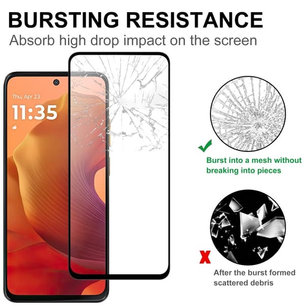 SKALO Motorola Moto G15 Power FULL-FIT Hærdet Glas Skærmbeskyttelse - Sort