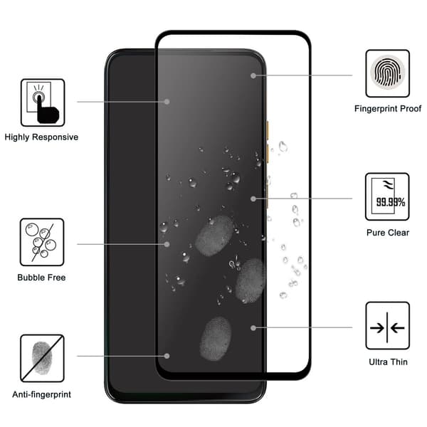 SKALO Motorola Moto G15 Power FULL-FIT Hærdet Glas Skærmbeskyttelse - Sort