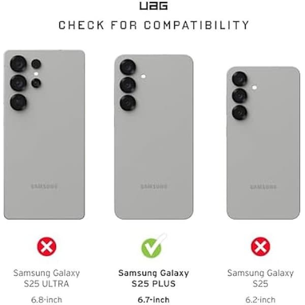 URBAN ARMOR GEAR Härdat skyddsglas för Samsung Galaxy S25 Plus ("Designad för Samsung", dubbelt härdat glas)