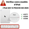 Miniatyrbild 2 av 6: Härdat glas - Phonillico® - iPad Air 13 tum M3 2025 - Paket med 2 - Repbeständig - Rengöringsdukar inkluderade