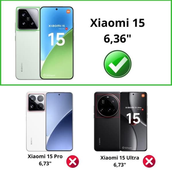 Härdat Glas - Phonillico® - Xiaomi 15 - Pack om 4 - Repellerande mot repor - Skärmskydd