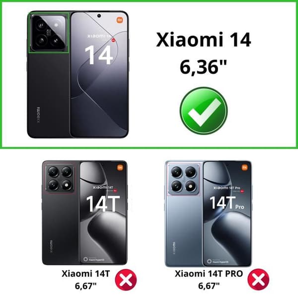 Härdat Glas - Phonillico® - Xiaomi 14 - Pack om 4 - Repellerande mot repor - Skärmskydd