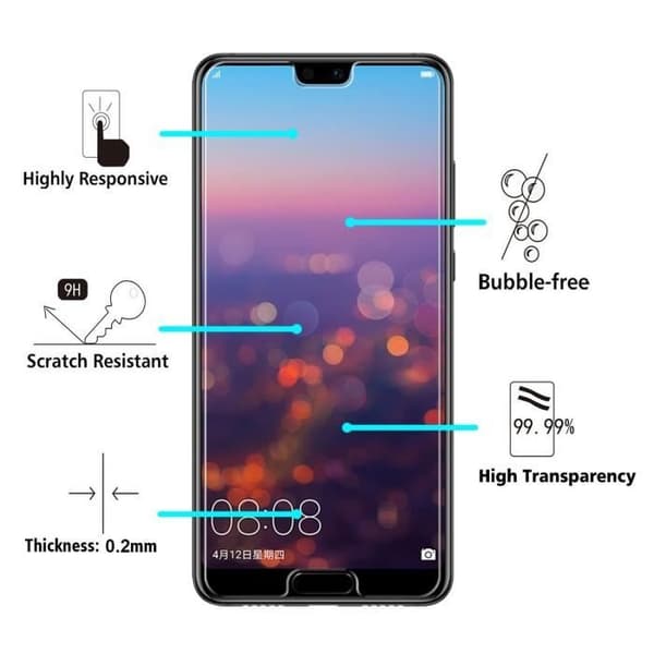 Verkrossat glas Huawei P20 - [Pack 3] Ultra resistent skärmskydd [Phonillico®]