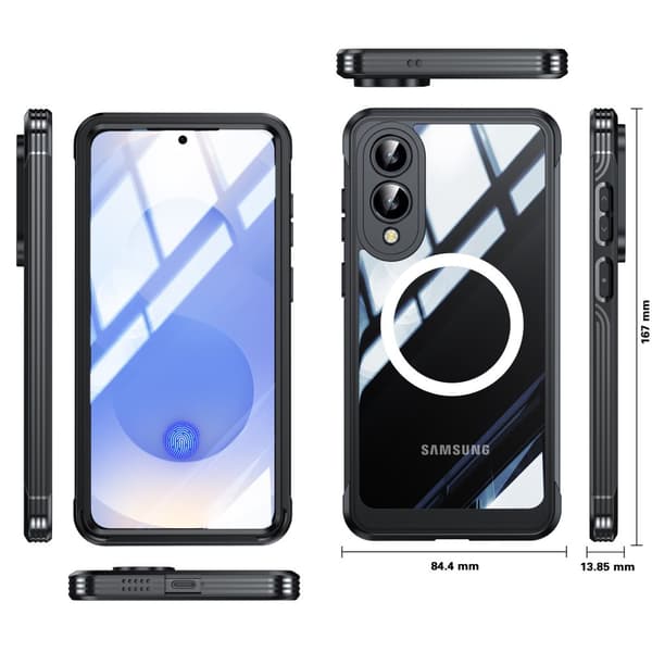 INF Samsung Galaxy S25 Edge-fodral: kraftigt stötsäkert skydd Svart