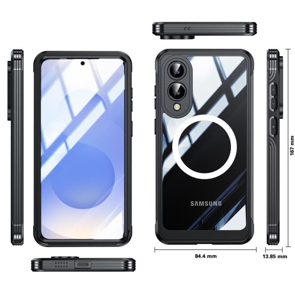 INF Samsung Galaxy S25 Edge-fodral: kraftigt stötsäkert skydd Svart