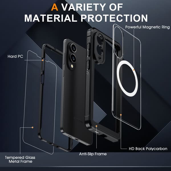 INF Samsung Galaxy S25 Edge-fodral: kraftigt stötsäkert skydd Svart