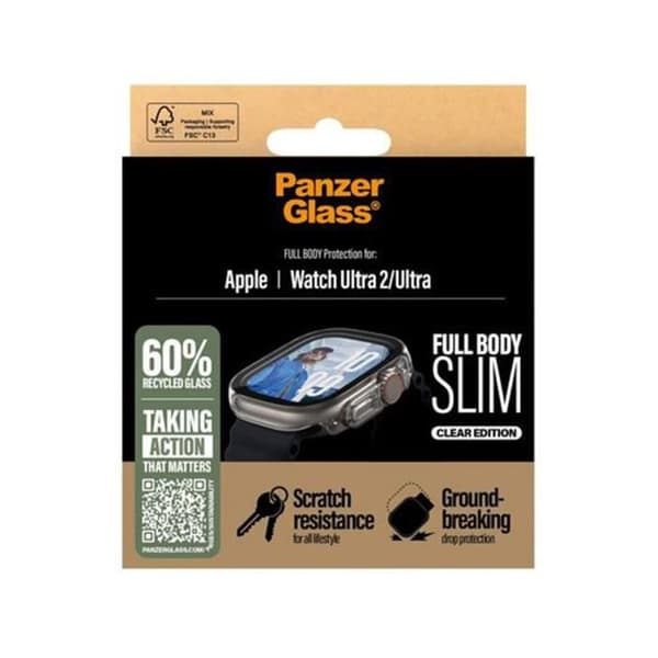 Verktyg för Apple Watch Ultra / Ultra 2 Snappie Full Body Slim Panzer Glass Svart transparent