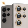 Miniatyrbild 3 av 4: Härdat glas kamera för Samsung Galaxy S25 Ultra, repfria, guld.