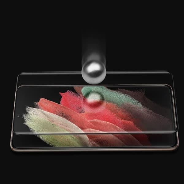 Glas för Samsung Galaxy S21 Ultrahärdat glas Fasad kant Full Adhesion Svart