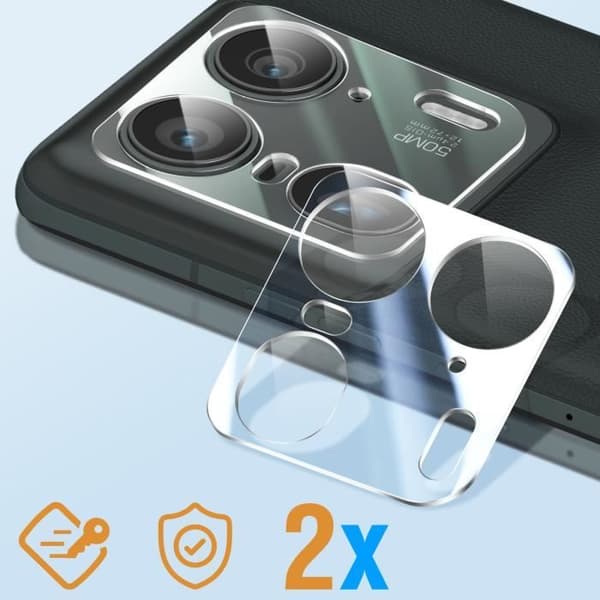 Härdat Glas Kamera för Motorola Edge 50 Ultra Repåtsbeständig 2-pack Transparent