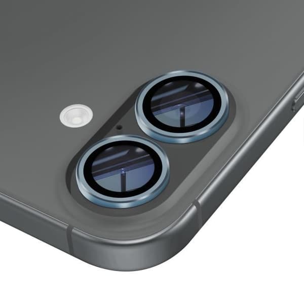 Härdat Glas Kamera för iPhone 16 Plus Hårdhet 9H Rep-och Stötbeständig Blå